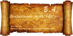 Buchbinder Arétász névjegykártya